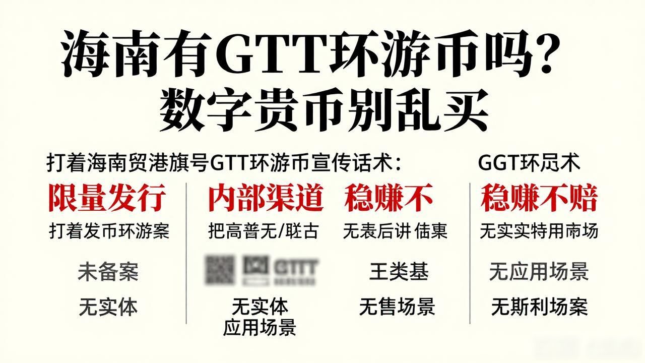 海南有GTT环游币吗？数字货币别乱买