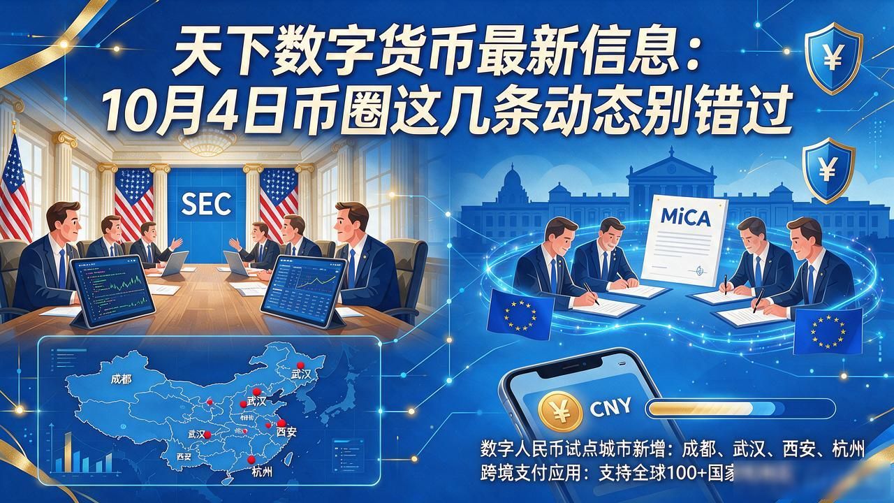 天下数字货币最新信息：10月4日币圈这几条动态别错过