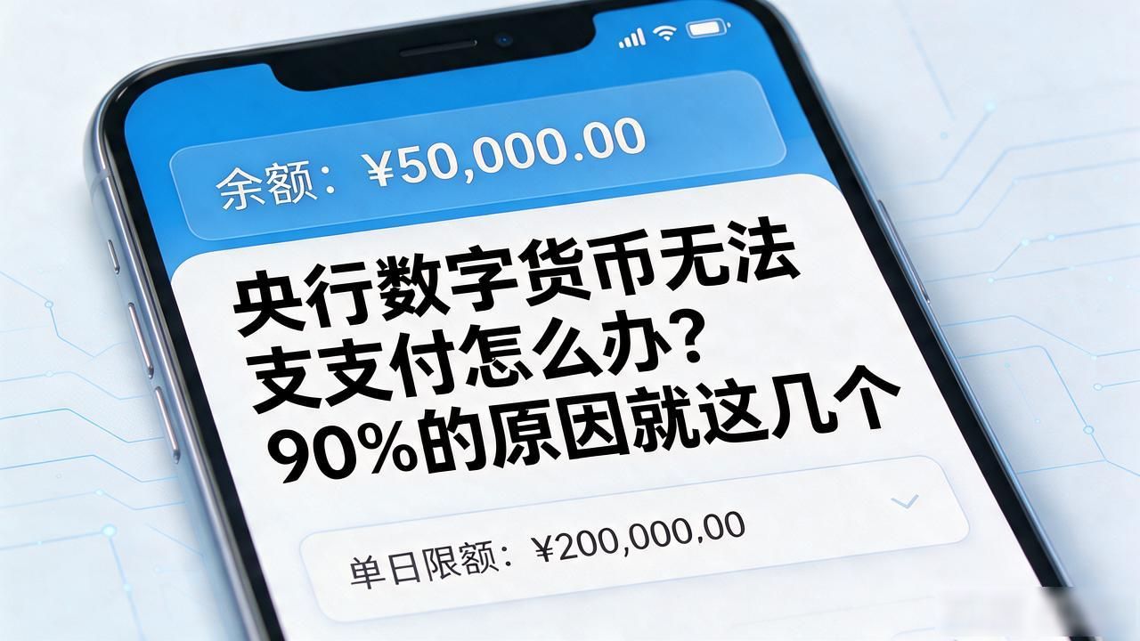 央行数字货币无法支付怎么办？90%的原因就这几个