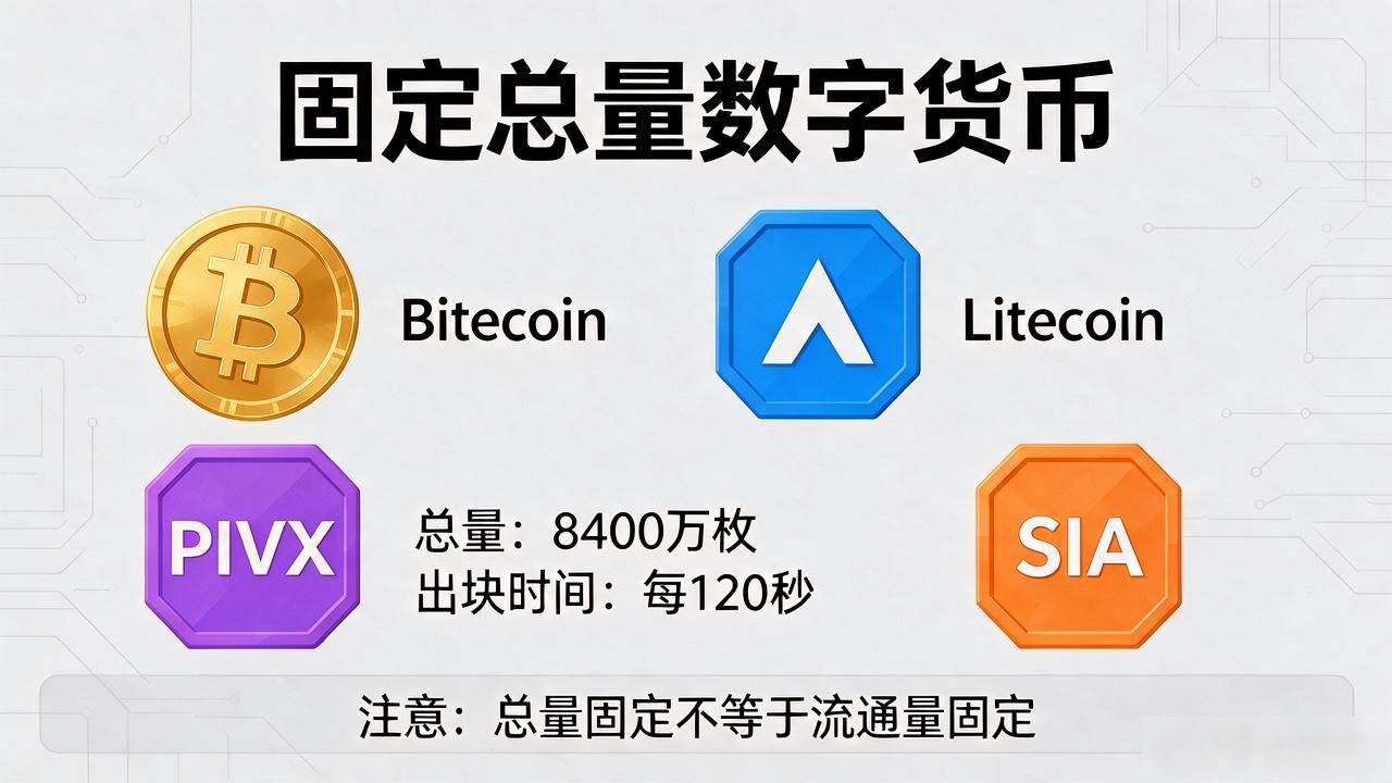 哪些数字货币总量固定?比特币之外还有这几个锁死了