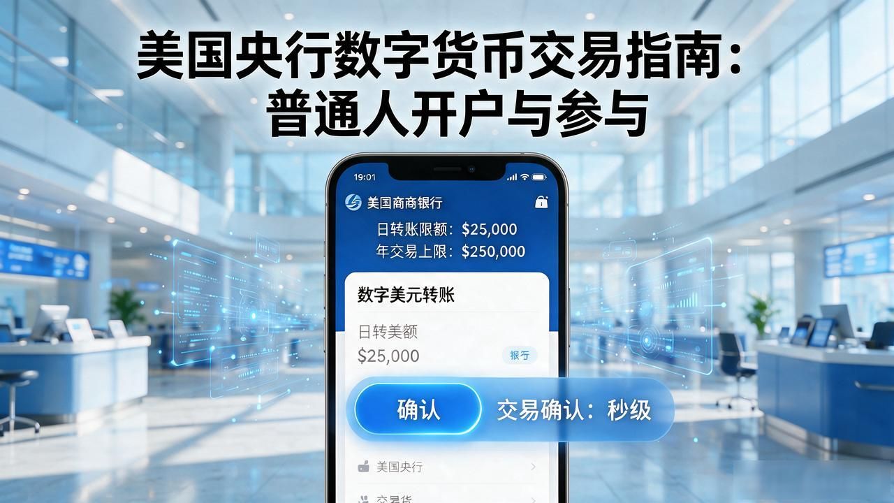 美国央行数字货币交易指南：2026年普通人怎么开户和参与