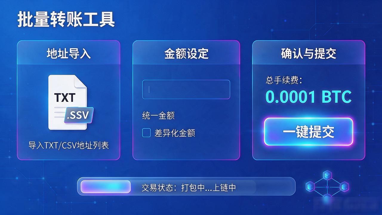 一键批量转账数字货币：几十个地址同时打币，再也不用挨个手动输