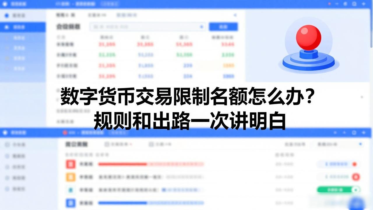 数字货币交易限制名额怎么办?规则和出路一次讲明白