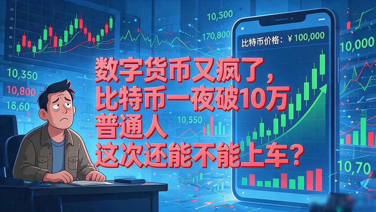 数字货币又疯了，比特币一夜破10万普通人这次还能不能上车