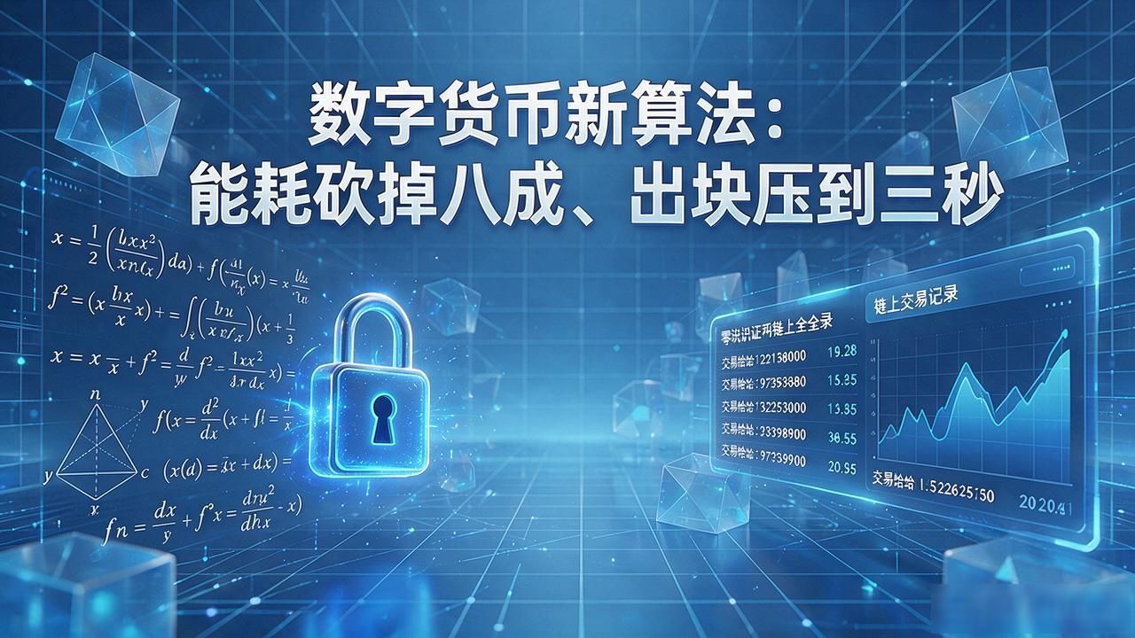 数字货币新算法：能耗砍掉八成、出块压到三秒，核心改了哪