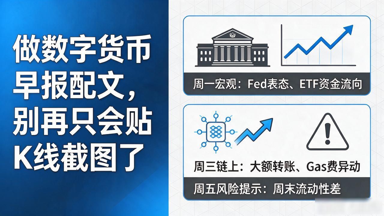 做数字货币早报配文，别再只会贴K线截图了